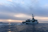 L'enseigne de vaisseau Jacoubet, un Aviso équipé de 90 marins, en mission en Méditerranée le 10 janvier 2017 au large de Toulon