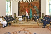 Photo fournie par la présidence égyptienne montrant une réunion de leaders africains sur le Soudan et la Libye, au Caire le 23 avril 2019