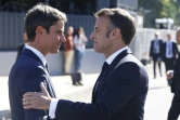 Le Premier ministre démissionnaire Gabriel Attal (gauche) et le président Emmanuel Macron le 14 juillet 2024 à Paris