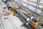 Une fusée Soyouz 2.1b transportant l'atterrisseur Luna-25 au cosmodrome de Vostochny au nord de Blagoveschensk dans la région de l'Amour en Extrême-Orient russe le 7 août 2023