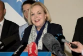 Judith Collins à la tête du parti national de centre droit en Nouvelle-Zélande fait campagne le 13 octobre  2020 à Wellington quelques jours avant les élections