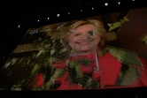 Hillary Clinton intervient par video depuis New York à la convention démocrate le 26 juillet 2016 à Philadelphie  