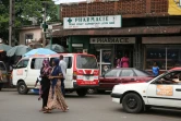 L'enseigne d'une pharmacie à Libreville, le 31 janvier 2018 au Gabon