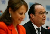 Le président français François Hollande et la ministre française de l'Environnement, Ségolène Royal, le 22 avril 2016 à New York