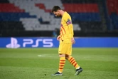 La réaction de Messi après la qualification du Paris-SG en quarts de finale de la Ligue des champions aux dépens de Barcelone, au Parc des Princes, le 10 mars 2021