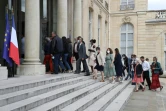 Des membres de la Convention citoyenne pour le climat arrivent à l'Elysée, le 29 juin 2020 à Paris