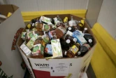 Des produits en attente d'être distribués par la Banque alimentaire de Washington le 1er avril 2020
