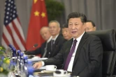 Le président chinois Xi Jinping lors de sa rencontre avec la président américan Barack Obama  en marge du sommet sur la sûreté nucléaire à Washington le 31 mars 2016