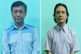 Photos non datées, diffusées par l'armée birmane le 21 janvier 2022, des opposants birmans Kyaw Min Yu et Phyo Zeya Thaw,  exécutés par la junte