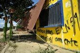 Des graffitis à la gloire de l'ELN à Tibu, dans le nord-est de la Colombie, le 21 janvier 2025