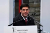 Le ministre américain de la Défense Mark Esper aux commémorations de la bataille des Ardennes à Bastogne le 16 décembre 2019