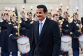 L'émir du Qatar Tamim ben Hamad Al-Thani arrive à l'Elysée, le 27 février 2024 à Paris