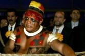 Le cacique Aritana Yawalapiti, mort du coronavirus, ici en octobre 2003 à Brasilia
