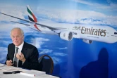 Tim Clark, président d'Emirates Airline, lors d'une conférence de presse le 30 juin 2015 à Washington