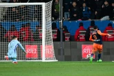 Mousa Tamari inscrit le premier de ses deux buts pour Montpellier face à Monaco, le 17 janvier 2025 à La Mosson