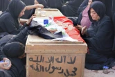 Funérailles à Najaf des partisans du leader chiite Moqtada Sadr tués lors des manifestations dans la Zone verte de Bagdad, le 30 août 2022 en Irak