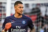 Le gardien de but du PSG Alphonse Aréola s'échauffe au Parc des Princes le 21 avril 2019