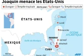 Carte montrant la trajectoire prévue de l'ouragan Joaquin