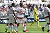 L'attaquant bordelais Diego Rolan congratulé par ses coéquipiers après son but face à Nantes au Matmut Atlantique, le 28 août 2016
