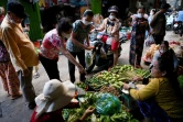 Un étal de légumes sur un marché de Phnom Penh, le 22 juillet 2022 au Cambodge