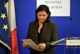 La ministre des Sports Roxana Maracineanu, après sa conférence de presse, le 3 février 2020 au ministère à Paris, suite à sa rencontre avec le président de la Fédération française des sports de glace, Didier Gailhaguet