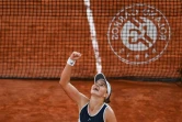 La Tchèque Barbora Krejcikova après sa victoire sur la Grecque Maria Sakkari en demi-finale de Roland-Garros, le 10 juin 2021