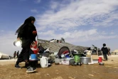 Une femme syrienne déplacée par les combats dans la région de Boukamal, dans un camp à Arisha dans la province voisine de Hassake le 14 octobre 2017