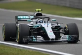 Le Finlandais Valtteri Bottas au volant de sa Mercedes lors des qualifications pour le GP de Chine, sur le circuit de Shanghai, le 14 avril 2018 