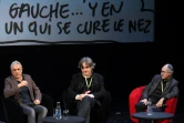Le directeur de Charlie Hebdo, Laurent Sourisseau, dit Riss (C), participe à une rencontre avec le public le 2 novembre 2019 à Strasbourg