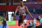 Le Français Jean-Marc Pontvianne en finale du triple saut aux Mondiaux de Belgrade, le 18 mars 2022
