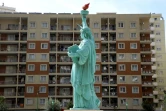 Une réplique de la statue de la liberté dans un complexe hôtelier de Shengjin,  le 11 septembre 2021 en Albanie