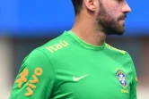 Le gardien du Brésil Alisson Becker lors d'une séance d'entraînement, le 9 juin 2018 à Vienne