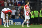 Luka Modric et les Croates contre la France en finale du Mondial au stade Loujniki, le 15 juillet 2018