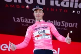 L'Italien Valerio Conti, nouveau maillot rose du Giro, après la 6e étape, le 16 mai 2019 à San Giovanni Rotondo