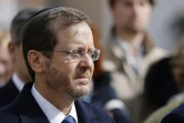 Le président d'Israël  Isaac Herzog assiste à l'hommage aux victimes de Mohamed Merah, dans la cour de l'école Ohr Torah à Toulouse, le 20 mars 2022