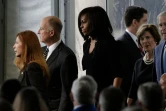 Michelle Obama(C) arrive à la messe d'enterrement pour Nancy Reagan en Californie, le 11 mars 2016 