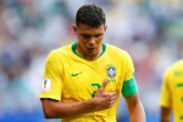 Le défenseur du Brésil Thiago Silva face au Mexicains en, 8e de finale au Mondial, le 3 juillet 3018 à Samara