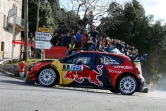 Le Français Sébastien Ogier au volant de sa Citroën lors du Rallye de Corse, entre Orone et Carbini, le 29 mars 2019