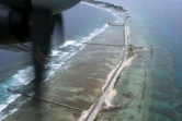 Vue sur l'atoll de Moruroa, en Polynésie française, où 138 essais nucléaires ont été conduits depuis 1966, le 13 février 2014