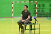 Le président ukrainien Volodymyr Zelensky lors d'un entretien accordé à plusieurs médias français dont l'AFP, à Rivné, dans l'ouest de l'Ukraine, le 30 juillet 2024