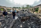Le dortoir scolaire dévasté par un incendie le 22 mai 2023 à Mahdia, au Guyana