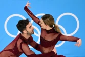 Les Français Gabriella Papadakis et Guillaume Cizeron à l'entraînement avant l'épreuve de danse sur glace des Jeux olympiques de Pékin, le 9 février 2022