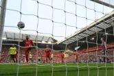 L'attaquant de Liverpool Mohamed Salah inscrit un penalty contre Southampton, le 8 mars 2025 à Anfield