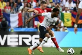 L'attaquant français Thomas Lemar (d) lors du match face à l'Australie à Moscou le 26 juin 2018 au Mondial