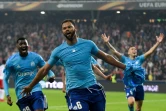 Le défenseur de l'OM Rolando exulte après avoir inscrit le but de la qualification pour la finale de l'Europa League, en fin de prolongation, le 3 mai 2018 à Salzbourg