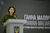 La vice-ministre de la Défense ukrainienne Ganna Maliar lors d'un briefing au centre de presse de l'armée à Kiev, le 12 janvier 2023