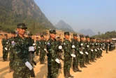 Des soldats de l'Union nationale karen, KNU) le 31 janvier 2019 à la frontière entre la Birmanie et la Thaïlande, dans une photographie fournie par la KNU le 4 avril 2021.