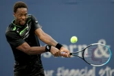La joie du Français Gaël Monfils, lors de son match face à l'Australien Alex De Minaur, le 18 août 2021 au tournoi de Cincinnati à Mason (Ohio)