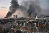 Le port de Beyrouth après deux énormes explosions le 4 août 2020