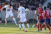 Malgré un but de Baptiste Santamaria (à gauche), Rennes s'est incliné sur la pelouse de Clermont Foot, le 23 janvier 2022 